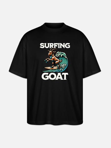 Surfing Goat - Stanley/Stella Oversized Unisex Organic T-shirt Blaster 2.0 - black