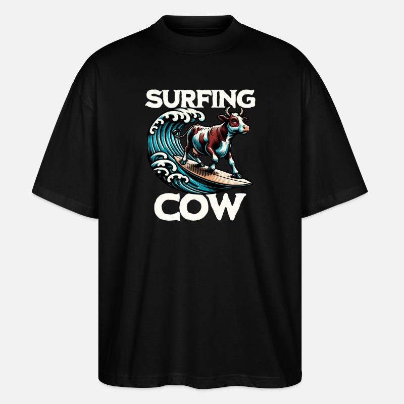 Vache surfeuse - T-shirt bio Blaster 2.0 coupe oversize Stanley/Stella Unisexe - noir