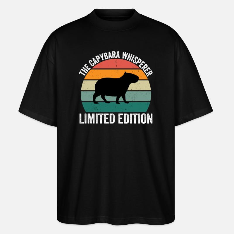 Le chuchoteur de capybara - T-shirt bio Blaster 2.0 coupe oversize Stanley/Stella Unisexe - noir