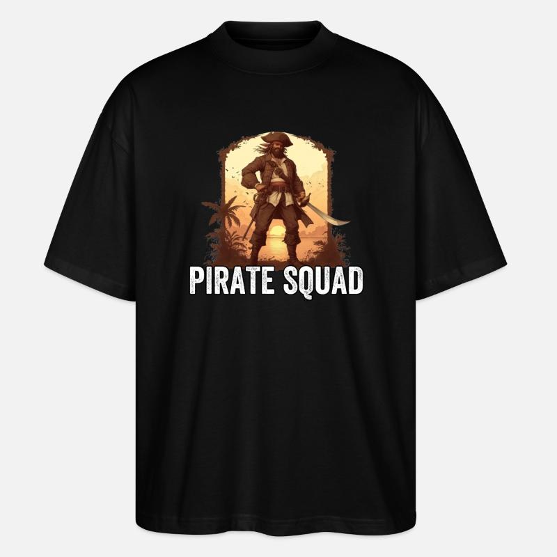 Pirate Squad - Piratendesign - Stanley/Stella Oversized Unisex Bio T-Shirt Blaster 2.0 - Schwarz