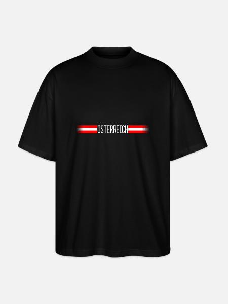 Austria flag / banner 004 AllroundDesigns - Stanley/Stella Oversized Unisex Organic T-shirt Blaster 2.0 - black