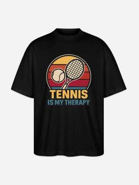 Il tennis è la mia terapia – Stile retrò - Maglietta articolo ecologico Unisex vestibilità oversize Stanley/Stella Blaster 2.0 - nero