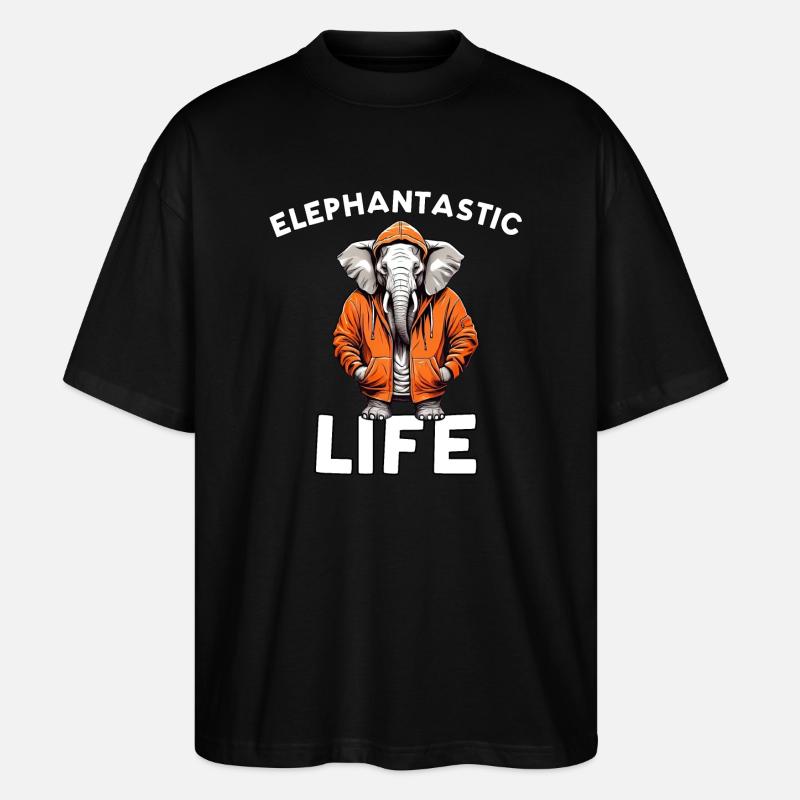 Elephantastic Life - Elefantendesign - Stanley/Stella Oversized Unisex Bio T-Shirt Blaster 2.0 - Schwarz