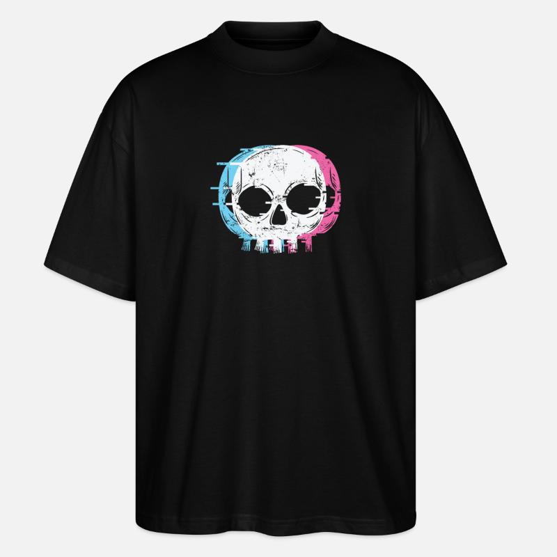 Schädel Gothic Styl - Stanley/Stella Oversized Unisex Bio T-Shirt Blaster 2.0 - Schwarz