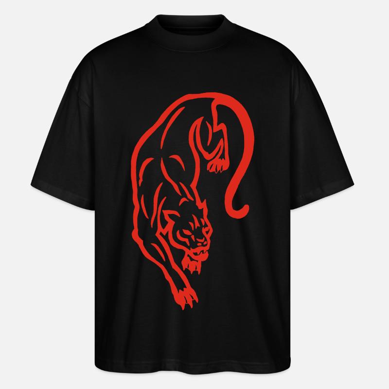 Red Panther Silhouette - Stanley/Stella Oversized Unisex Bio T-Shirt Blaster 2.0 - Schwarz