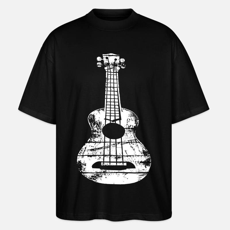 Ukulele Skizze - Stanley/Stella Oversized Unisex Bio T-Shirt Blaster 2.0 - Schwarz
