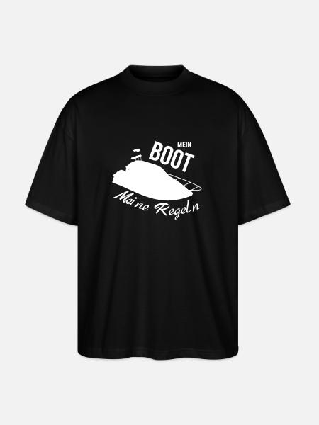 Mein Boot meine Regeln Motorboot - Stanley/Stella Oversized Unisex Bio T-Shirt Blaster 2.0 - Schwarz