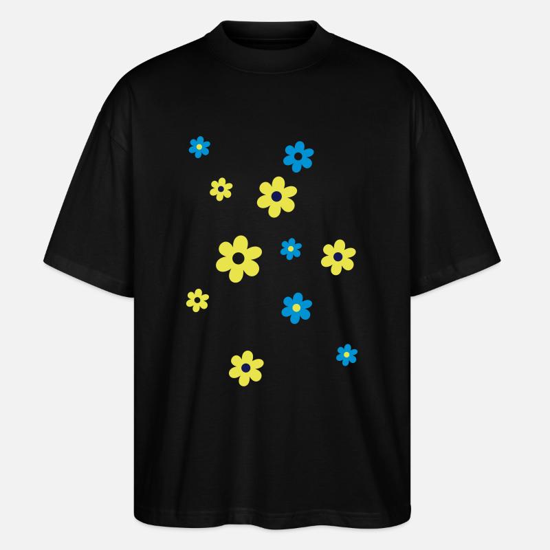 Blumen - Stanley/Stella Oversized Unisex Bio T-Shirt Blaster 2.0 - Schwarz