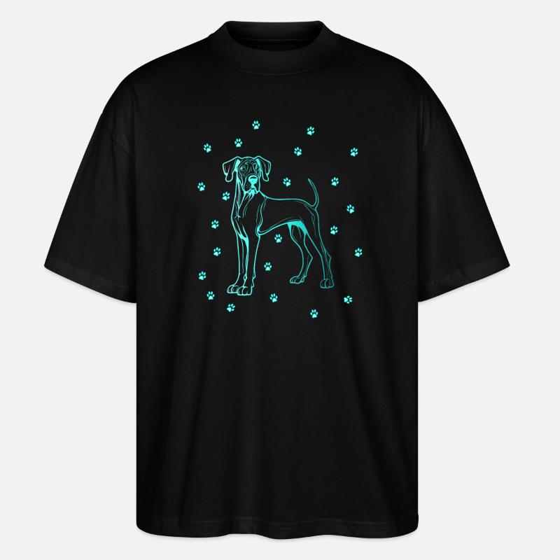 Great Dane with small paws - Stanley/Stella Oversized Unisex Organic T-shirt Blaster 2.0 - black