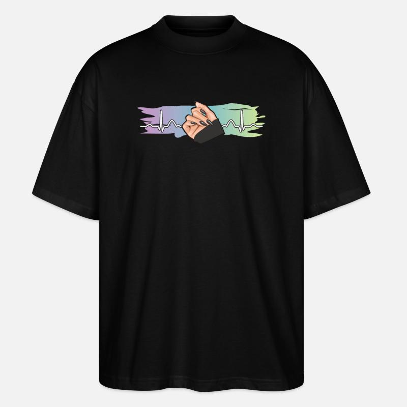 Heartbeat Naildesign Nagelstudio Tech - Stanley/Stella Oversized Unisex Bio T-Shirt Blaster 2.0 - Schwarz