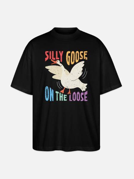 L’oie stupide en liberté - T-shirt bio Blaster 2.0 coupe oversize Stanley/Stella Unisexe - noir
