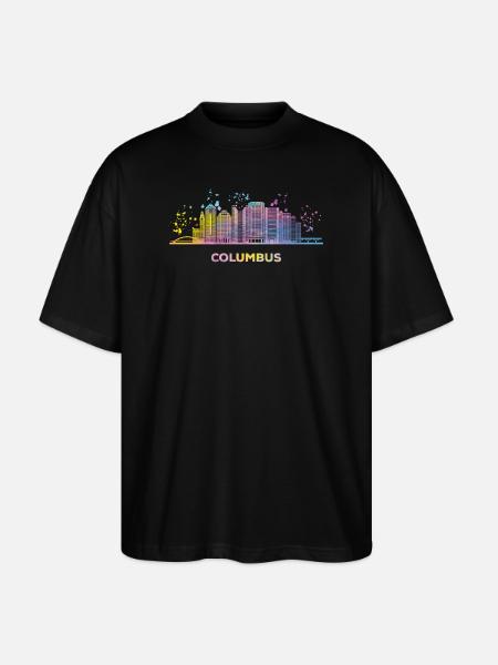 Columbusite Skyline Columbus - Stanley/Stella Oversized Unisex Organic T-shirt Blaster 2.0 - black