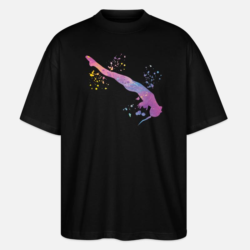 Synchronisierter Wassertaucher High Diver - Stanley/Stella Oversized Unisex Bio T-Shirt Blaster 2.0 - Schwarz