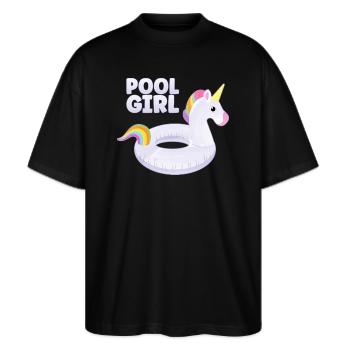 Piscine Fille Licorne Floatie Piscine - T-shirt bio Blaster 2.0 coupe oversize Stanley/Stella Unisexe - noir - Devant - Alina (178cm) & Michal (187cm)