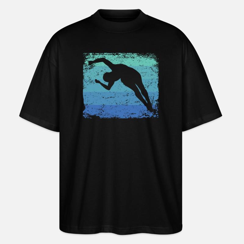Diving, Artistic Jumping, Synchronized Diving - Stanley/Stella Oversized Unisex Organic T-shirt Blaster 2.0 - black