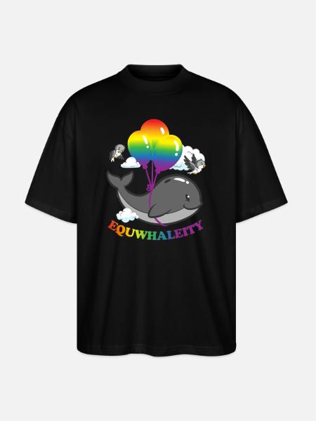 Equwhaleity Whale Social Equality - Stanley/Stella Oversized Unisex Organic T-shirt Blaster 2.0 - black
