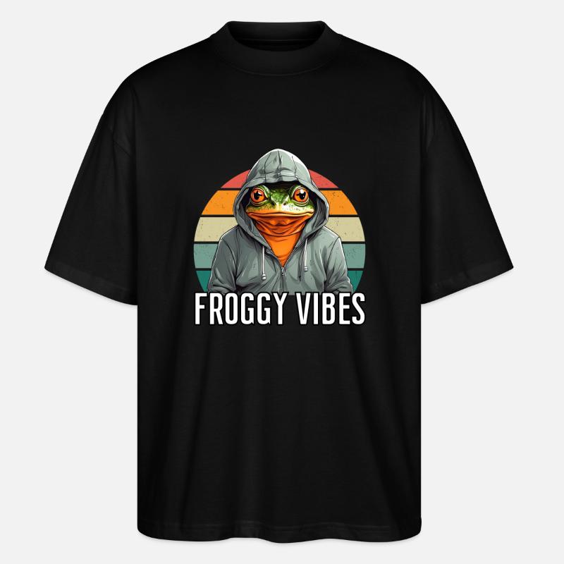 Froggy Vibes - Frog Design - T-shirt bio Blaster 2.0 coupe oversize Stanley/Stella Unisexe - noir