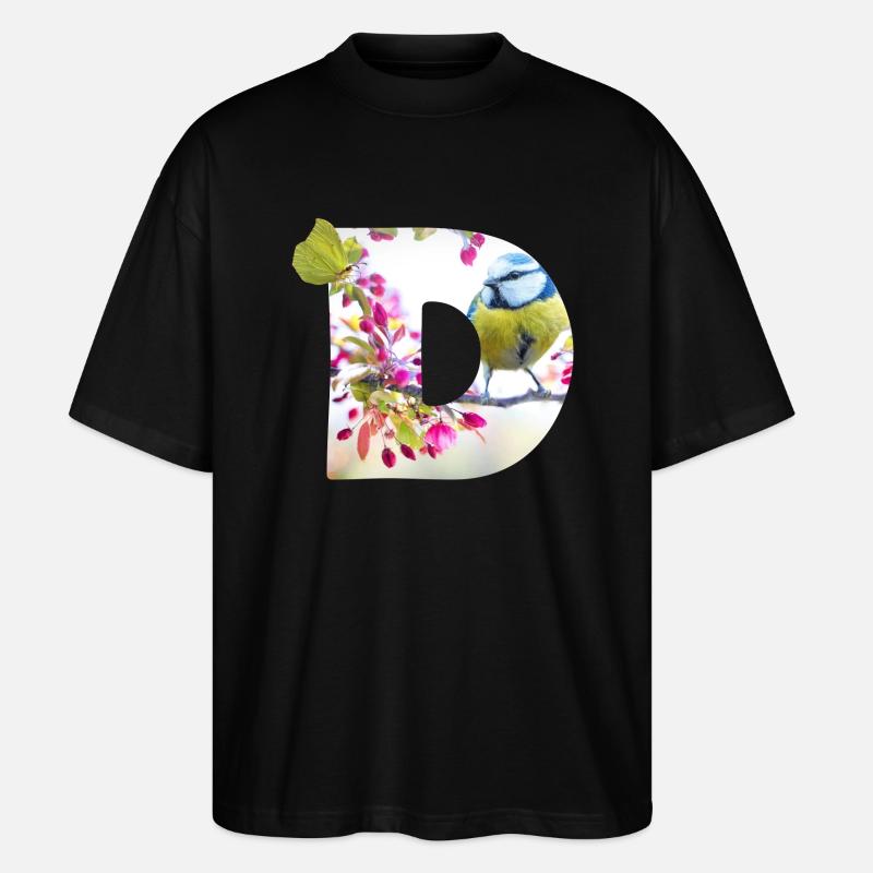 spring bird butterfly d - Stanley/Stella Oversized Unisex Organic T-shirt Blaster 2.0 - black