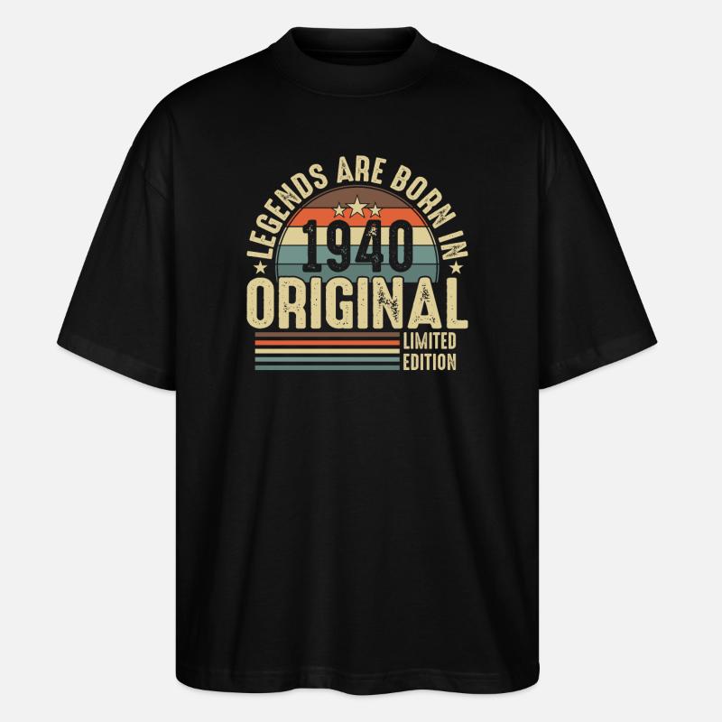 1940 - Ein legendäres Erbe - Stanley/Stella Oversized Unisex Bio T-Shirt Blaster 2.0 - Schwarz