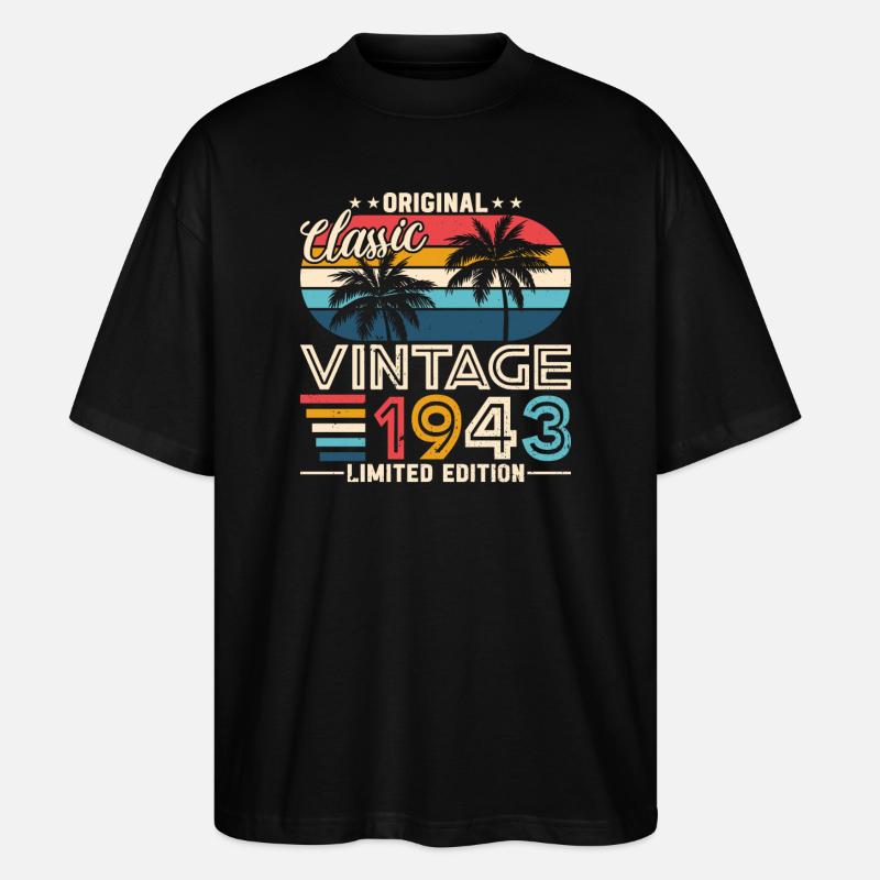 80e anniversaire 1943 - T-shirt bio Blaster 2.0 coupe oversize Stanley/Stella Unisexe - noir