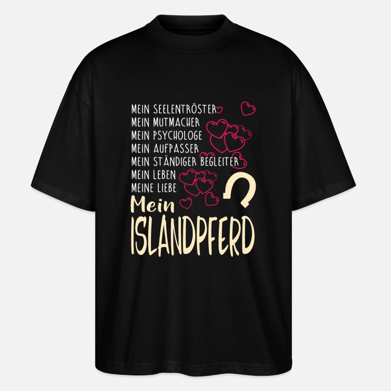ISLANDPFERD - mein - Stanley/Stella Oversized Unisex Bio T-Shirt Blaster 2.0 - Schwarz