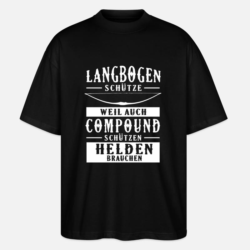 Langbogen Helden Bogenschiessen Traditionell - Stanley/Stella Oversized Unisex Bio T-Shirt Blaster 2.0 - Schwarz