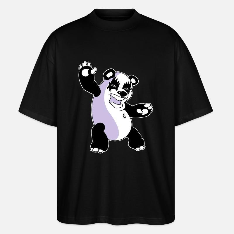 Panda Kiss - T-shirt bio Blaster 2.0 coupe oversize Stanley/Stella Unisexe - noir