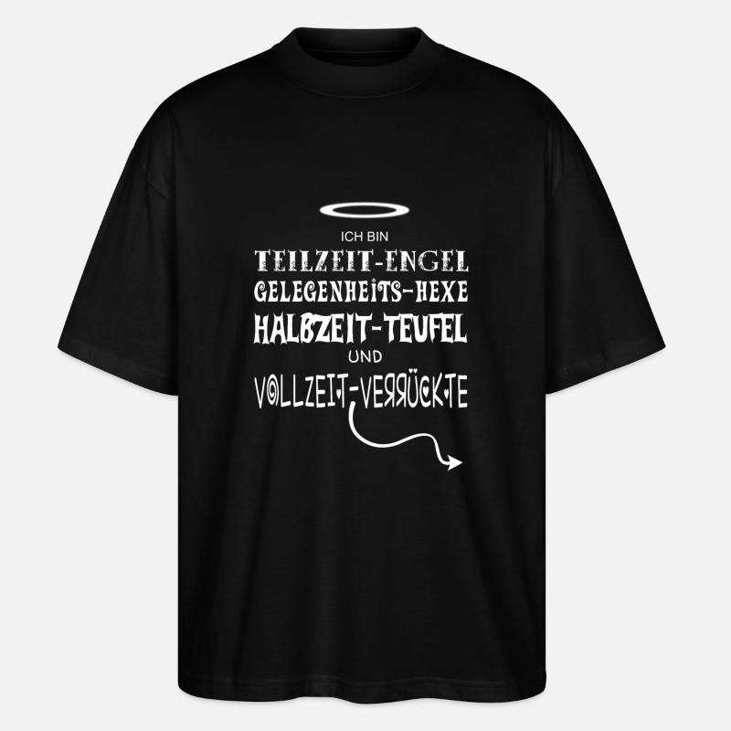 Engel-Hexe-Teufel - Stanley/Stella Oversized Unisex Bio T-Shirt Blaster 2.0 - Schwarz