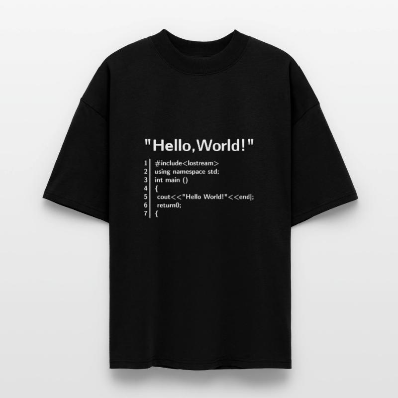 Hello World Program - Programmer T-Shirt Stanley/Stella Oversized Unisex Organic T-shirt Blaster 2.0