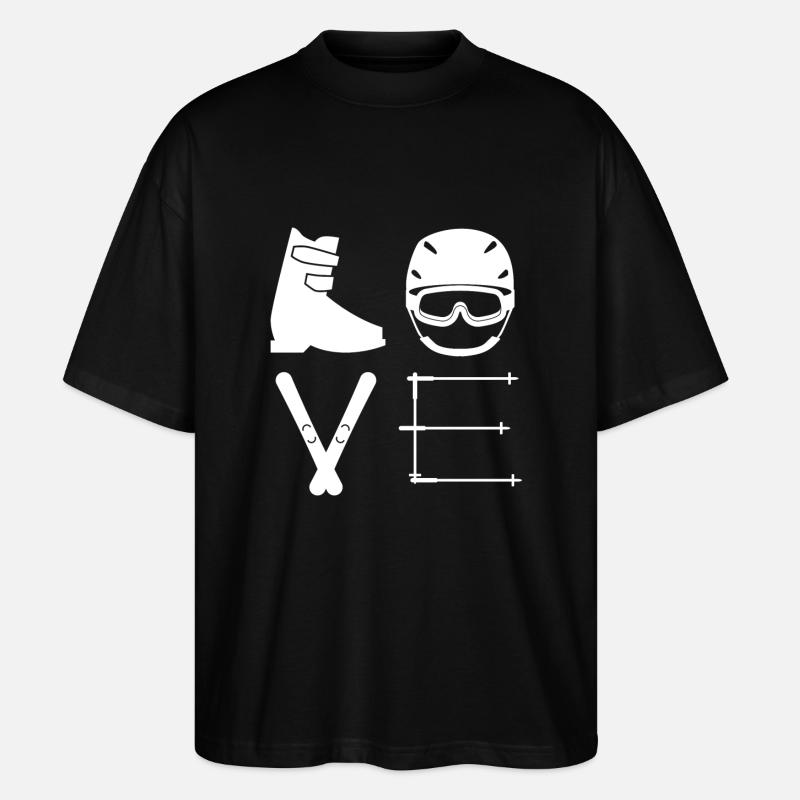 Ski love - Stanley/Stella Oversized Unisex Bio T-Shirt Blaster 2.0 - Schwarz