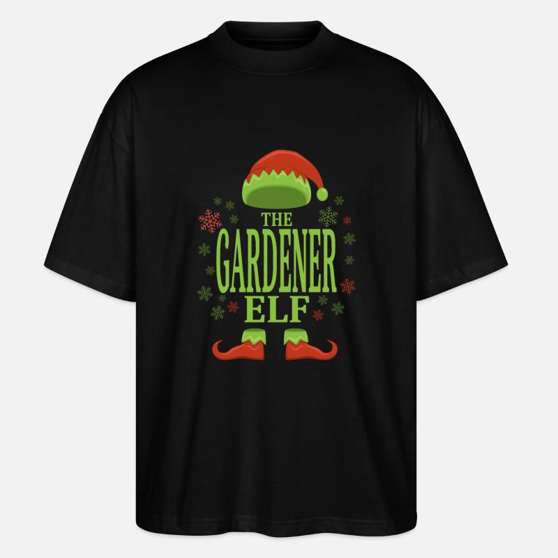 Gärtner Weihnachtself - Stanley/Stella Oversized Unisex Bio T-Shirt Blaster 2.0 - Schwarz