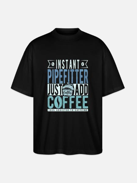 Installer coffee saying - Stanley/Stella Oversized Unisex Organic T-shirt Blaster 2.0 - black