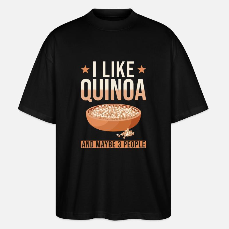 Quinoa Spruch - Stanley/Stella Oversized Unisex Bio T-Shirt Blaster 2.0 - Schwarz