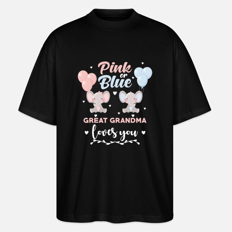 Rosa Oder Blauer Urgroßmutter Elefant - Stanley/Stella Oversized Unisex Bio T-Shirt Blaster 2.0 - Schwarz
