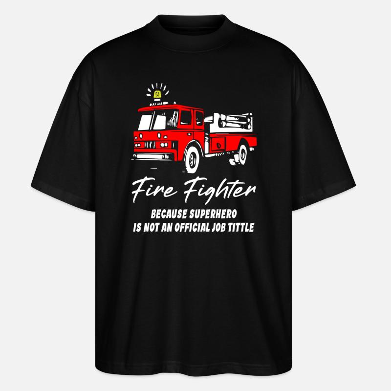 Firefighter Superhero - Stanley/Stella Oversized Unisex Bio T-Shirt Blaster 2.0 - Schwarz