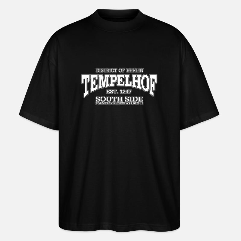 Berlin Tempelhof white - Stanley/Stella Oversized Unisex Bio T-Shirt Blaster 2.0 - Schwarz
