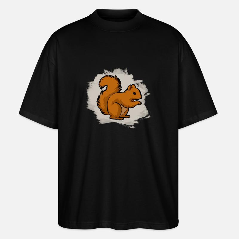 Eichhörnchen - Stanley/Stella Oversized Unisex Bio T-Shirt Blaster 2.0 - Schwarz