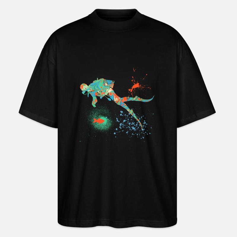 plongée e 4 - T-shirt bio Blaster 2.0 coupe oversize Stanley/Stella Unisexe - noir