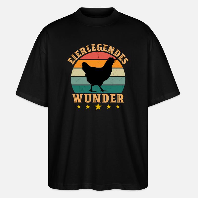Eierlegendes Wunder - Stanley/Stella Oversized Unisex Bio T-Shirt Blaster 2.0 - Schwarz