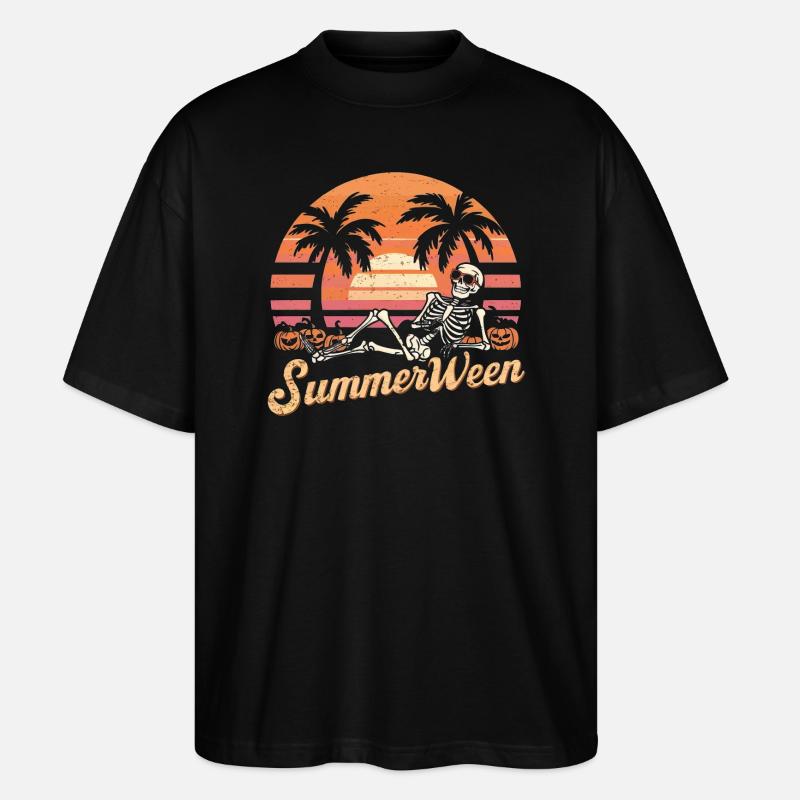 Squelette d’été - T-shirt bio Blaster 2.0 coupe oversize Stanley/Stella Unisexe - noir