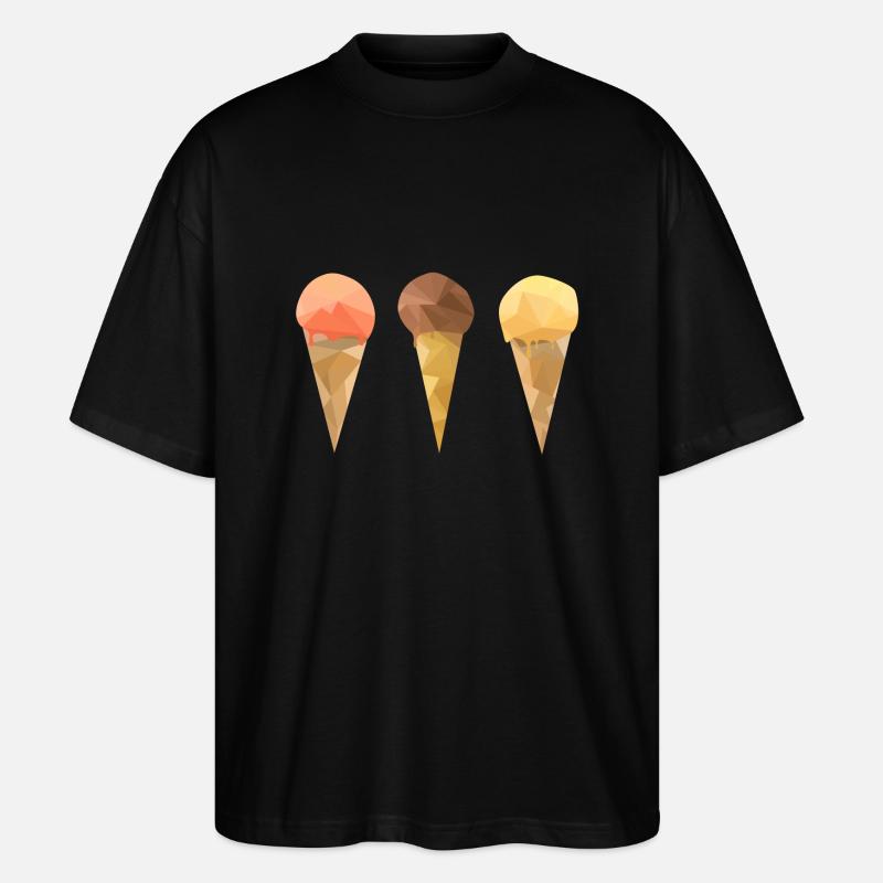 Low Poly Icecream - T-shirt bio Blaster 2.0 coupe oversize Stanley/Stella Unisexe - noir