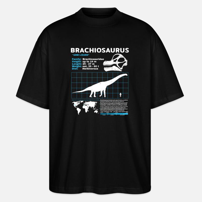 Fiche technique de Brachiosaurus - T-shirt bio Blaster 2.0 coupe oversize Stanley/Stella Unisexe - noir