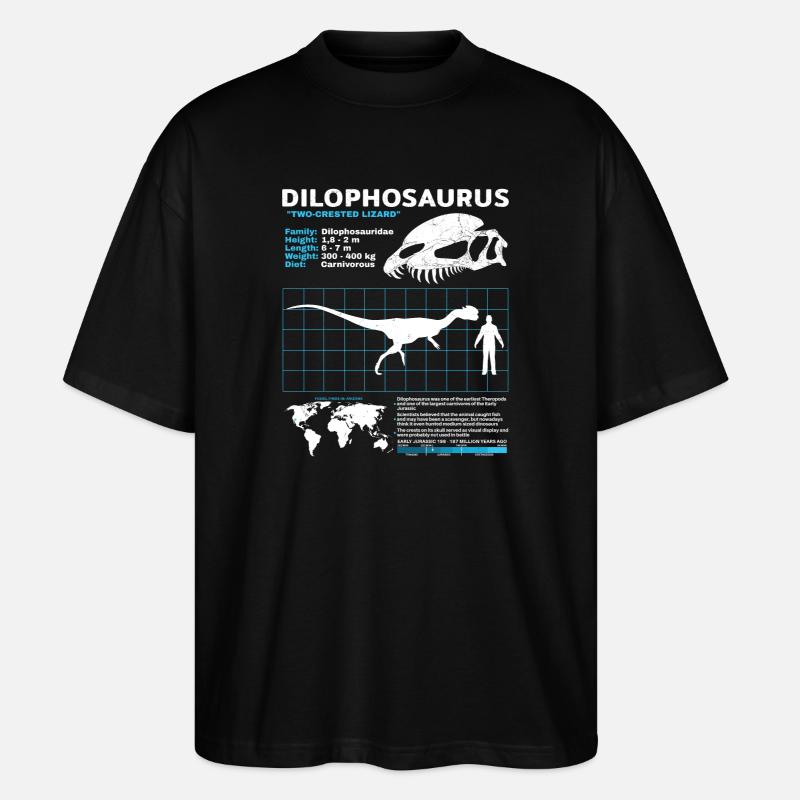 Fiche technique de Dilophosaurus - T-shirt bio Blaster 2.0 coupe oversize Stanley/Stella Unisexe - noir