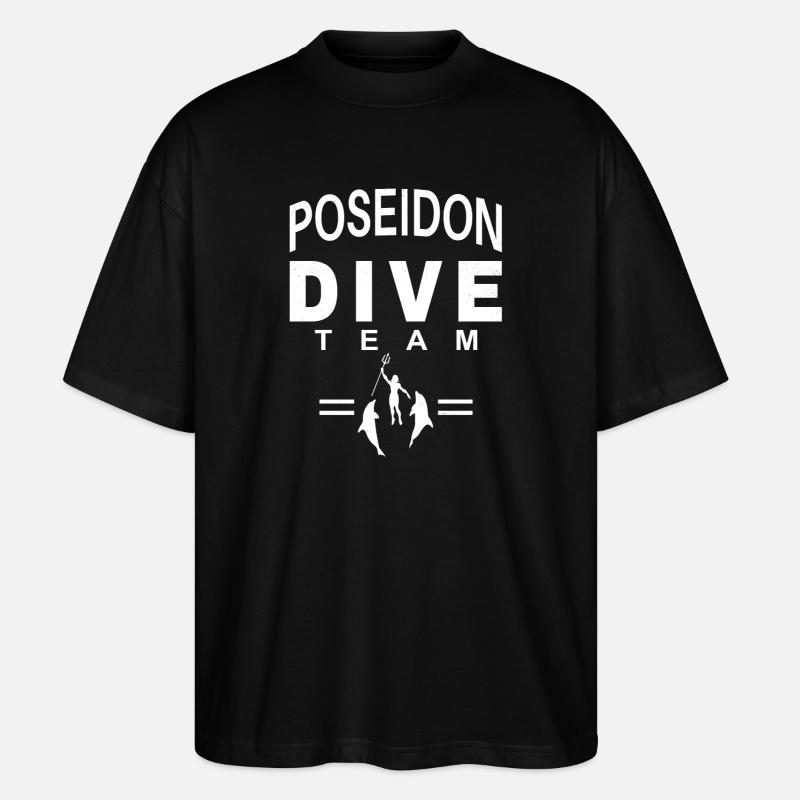 Équipe de plongée Poséidon - T-shirt bio Blaster 2.0 coupe oversize Stanley/Stella Unisexe - noir