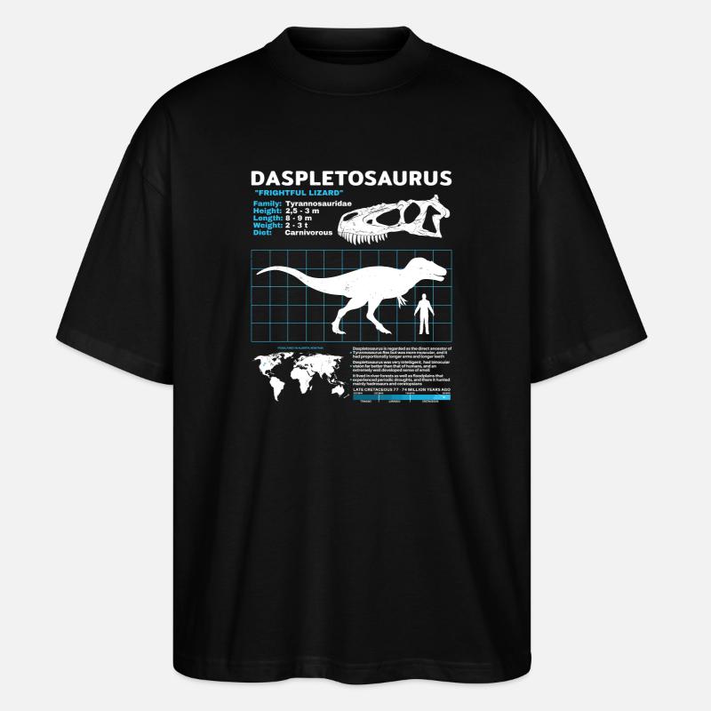 Fiche technique du Daspletosaurus - T-shirt bio Blaster 2.0 coupe oversize Stanley/Stella Unisexe - noir