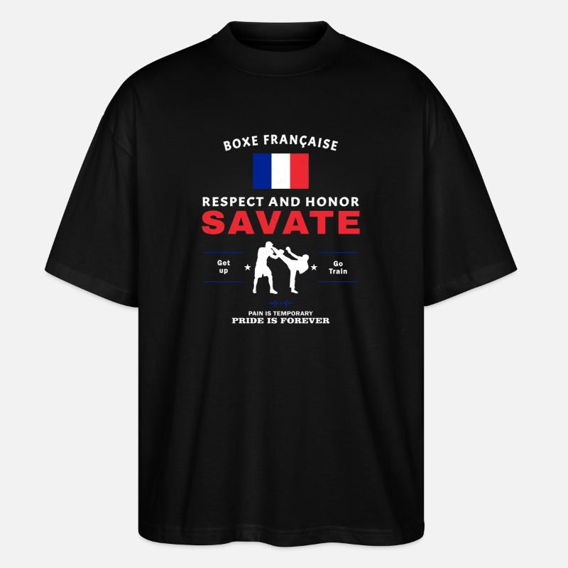 Savate Kickboxer - Stanley/Stella Oversized Unisex Bio T-Shirt Blaster 2.0 - Schwarz