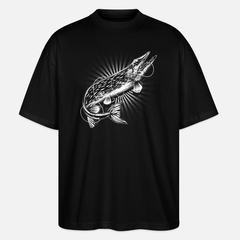 Pêcheur de brochet - T-shirt bio Blaster 2.0 coupe oversize Stanley/Stella Unisexe - noir
