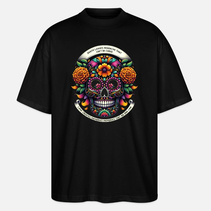 Calavera de souci éternel - T-shirt bio Blaster 2.0 coupe oversize Stanley/Stella Unisexe - noir