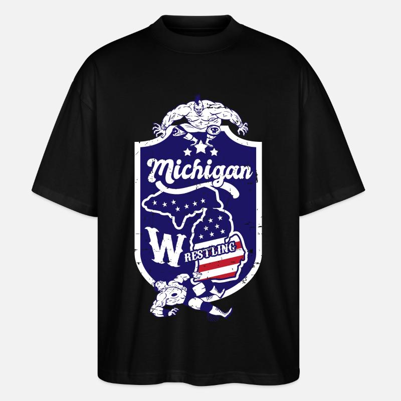 Michigan Wrestling - Stanley/Stella Oversized Unisex Bio T-Shirt Blaster 2.0 - Schwarz