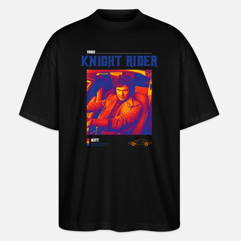 Knight Rider 1982 KITT - T-shirt bio Blaster 2.0 coupe oversize Stanley/Stella Unisexe - noir